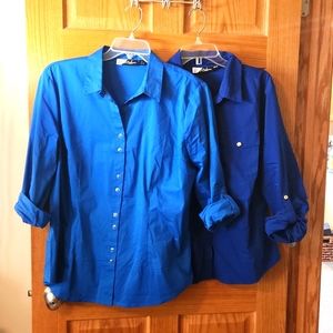 2 Newyorkandcompany Madison shirts blue lot of 2 xl